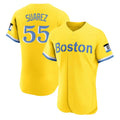 Arlishia B.Red Sox #55 Ranger Su¨¢rez Player Yellow Limited Elite Home Game Stitched Jerseys