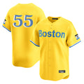 Arlishia B.Red Sox #55 Ranger Su¨¢rez Player Yellow Limited Home Game Stitched Jerseys