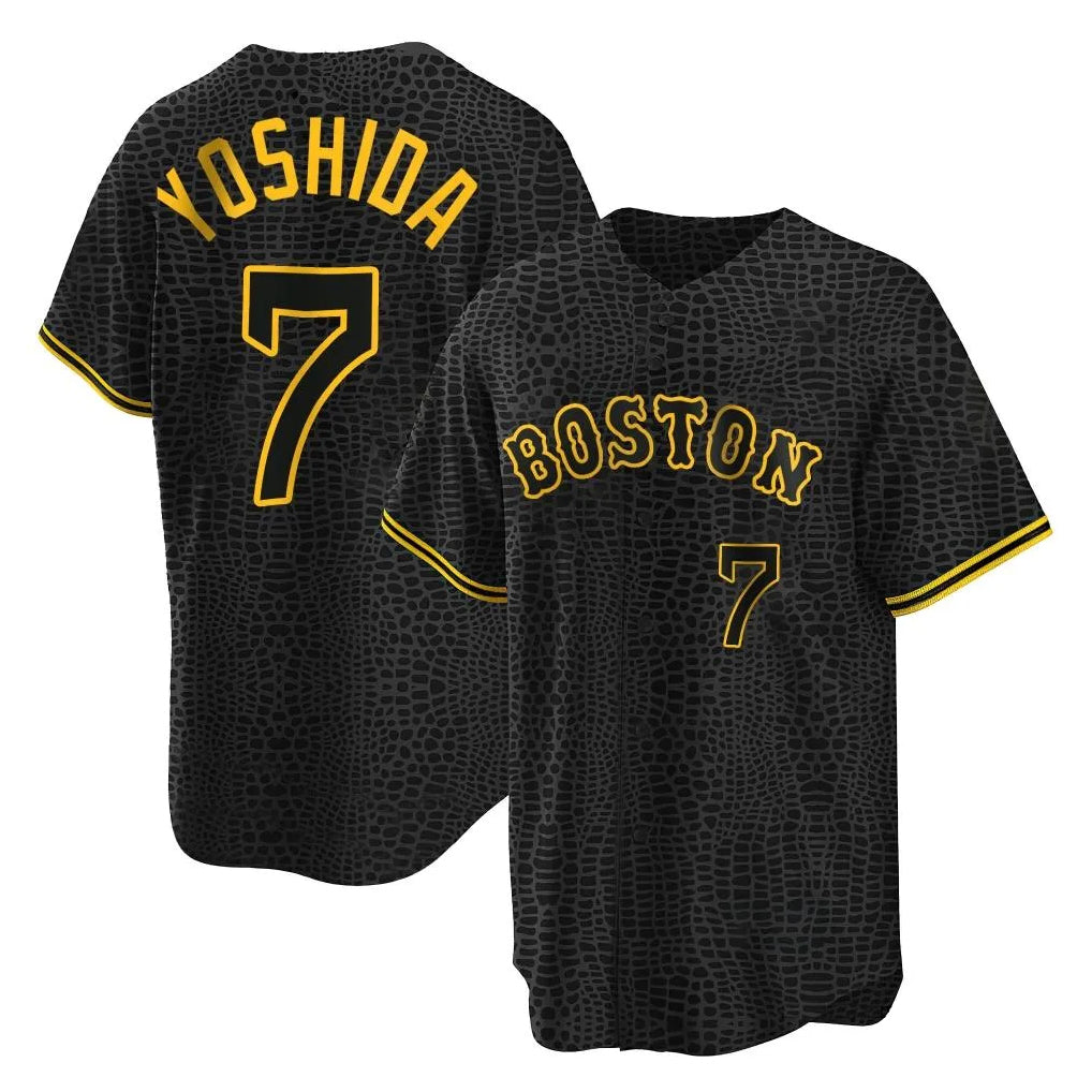 Arlishia B.Red Sox #7 Masataka Yoshida Player Black Snake Skin City Home Game Stitched Jerseys