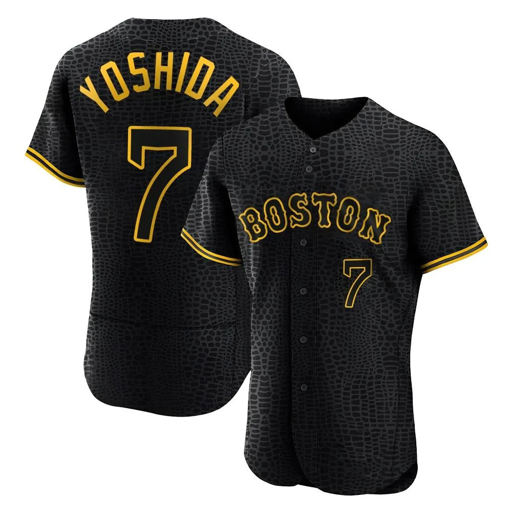Arlishia B.Red Sox #7 Masataka Yoshida Player Black Snake Skin City Limited Elite Home Stitched Jerseys