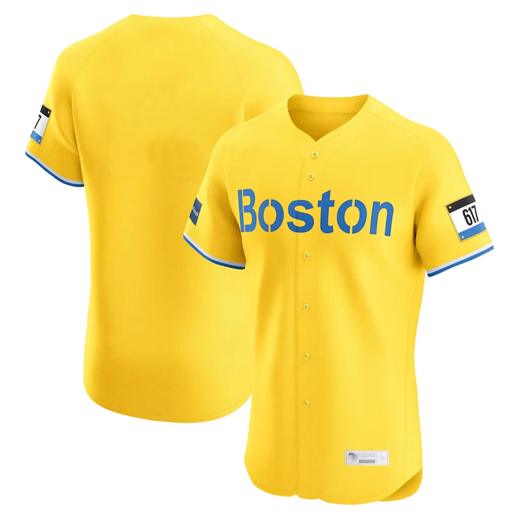 Arlishia B.Red Sox Blank Player Yellow Limited Elite Home Game Stitched Jerseys