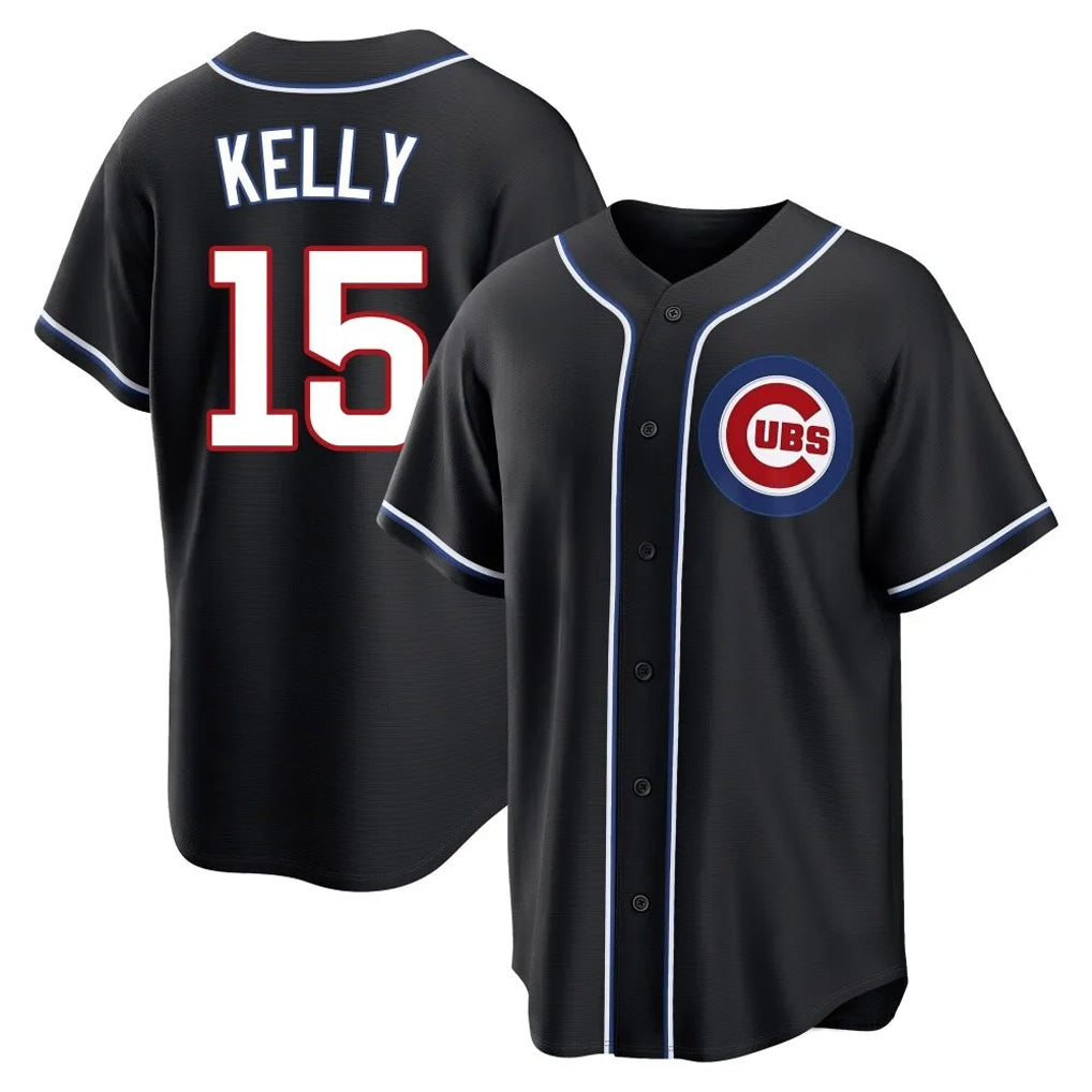 Arlishia C.Cubs #15 Carson Kelly Player Black Fashion Out Game Stitched Jerseys
