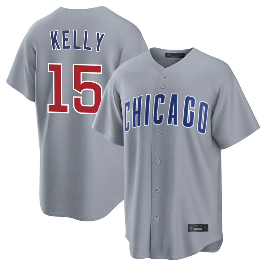 Arlishia C.Cubs #15 Carson Kelly Player Gray Home Game Stitched Jerseys