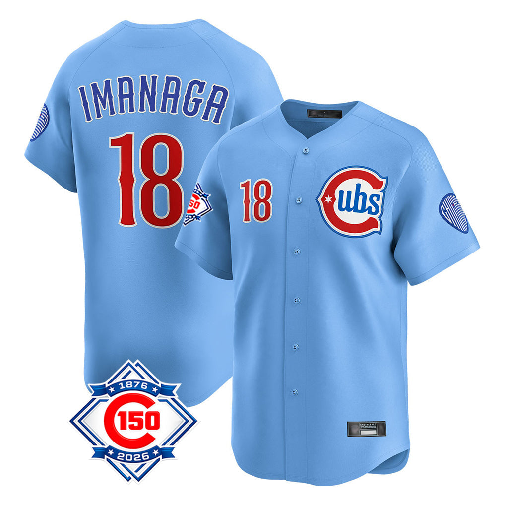 Arlishia C.Cubs #18 Shota Imanaga Player Light Blue 150th Anniversary Limited Home Stitched Jerseys