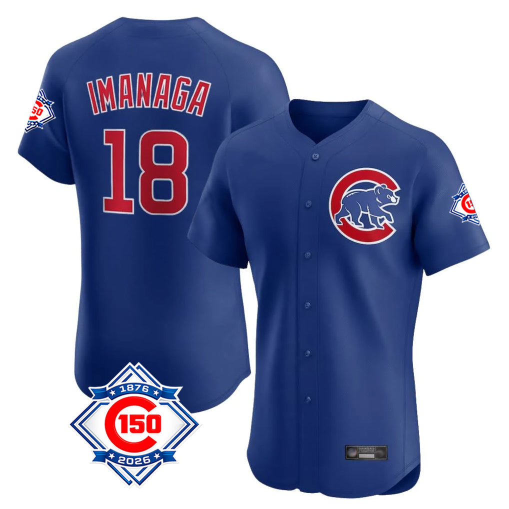 Arlishia C.Cubs #18 Shota Imanaga Player Royal 150th Anniversary Limited Elite Home Stitched Jerseys