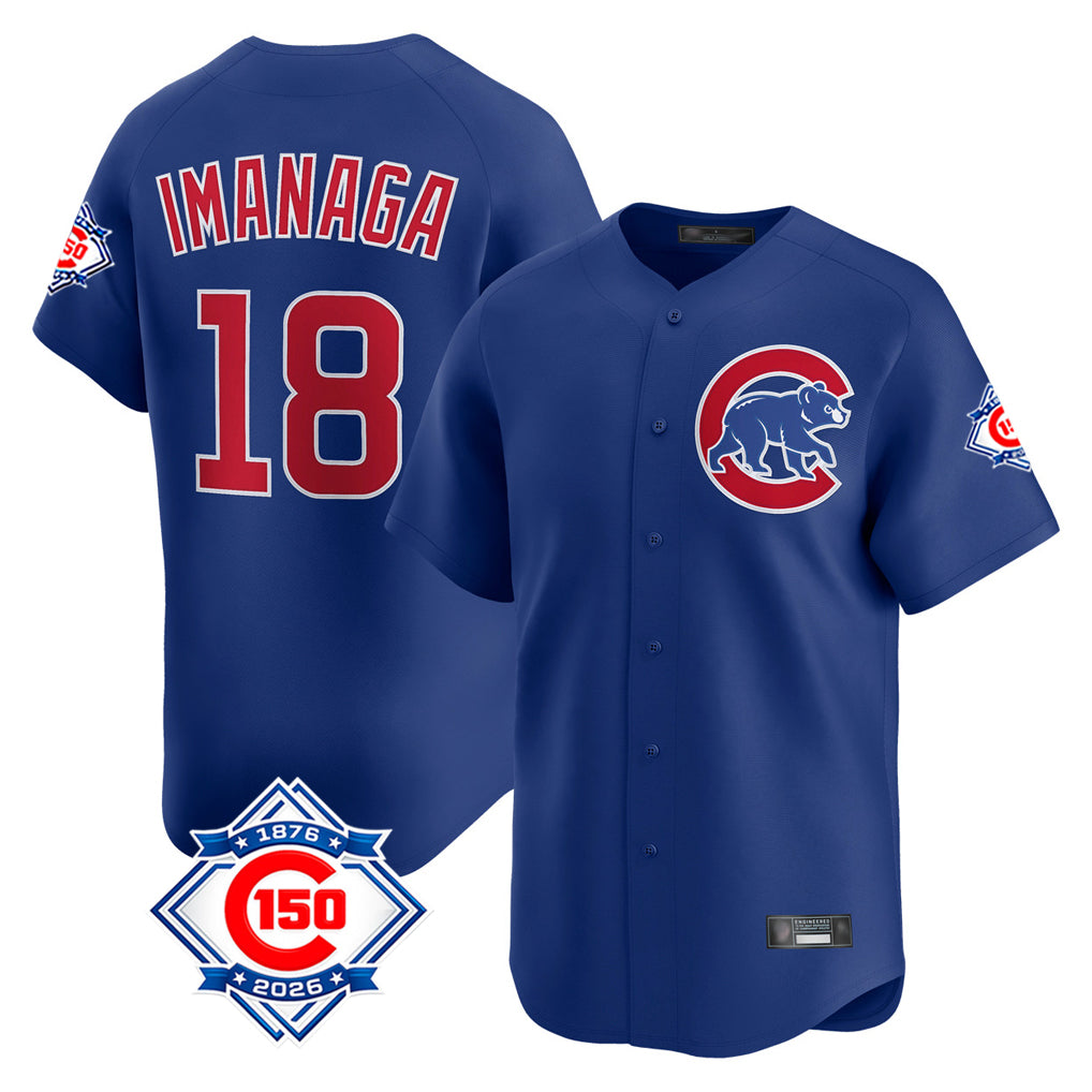 Arlishia C.Cubs #18 Shota Imanaga Player Royal 150th Anniversary Limited Home Stitched Jerseys