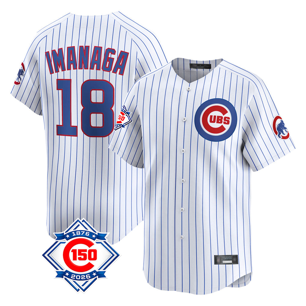 Arlishia C.Cubs #18 Shota Imanaga Player White 150th Anniversary Limited Home Game Stitched Jerseys