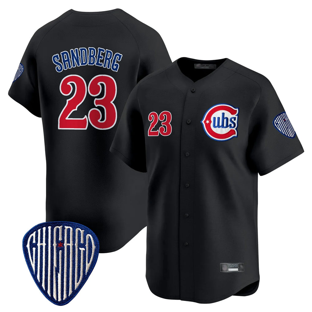 Arlishia C.Cubs #23 Ryne Sandberg Player Black Vapor Premier Limited Home Stitched Jerseys