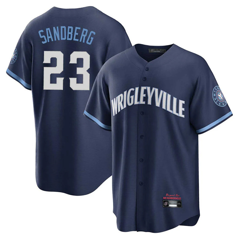 Arlishia C.Cubs #23 Ryne Sandberg Player Navy City Connect Home Game Stitched Jerseys