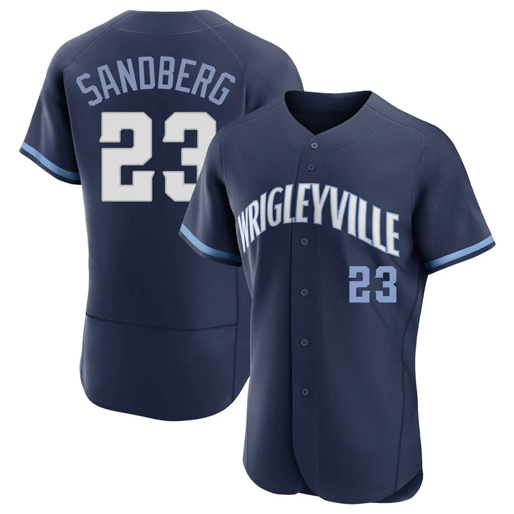 Arlishia C.Cubs #23 Ryne Sandberg Player Navy City Connect Limited Elite Home Stitched Jerseys