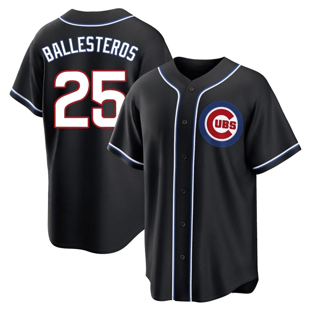 Arlishia C.Cubs #25 Mois¨¦s Ballesteros Player Black Fashion Out Game Stitched Jerseys