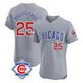 Arlishia C.Cubs #25 Mois¨¦s Ballesteros Player Gray Road 150th Anniversary Limited Elite Home Stitched Jerseys