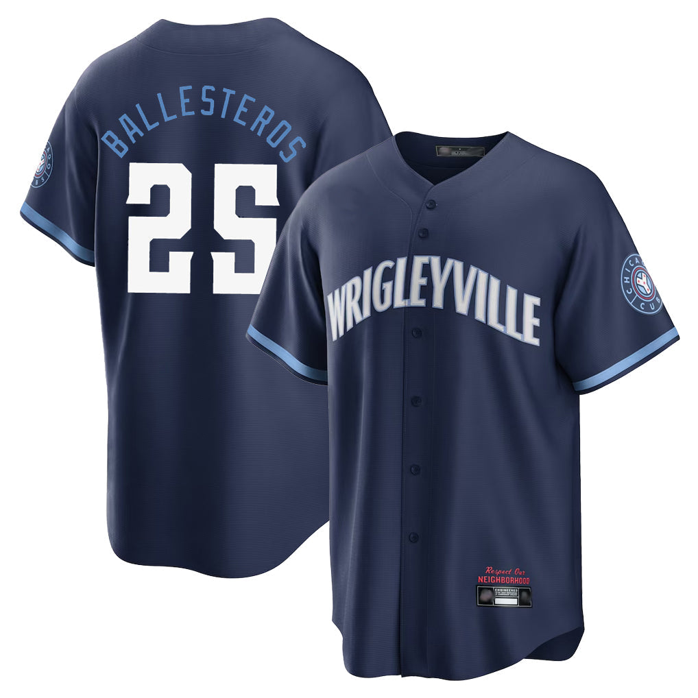 Arlishia C.Cubs #25 Mois¨¦s Ballesteros Player Navy City Connect Home Game Stitched Jerseys