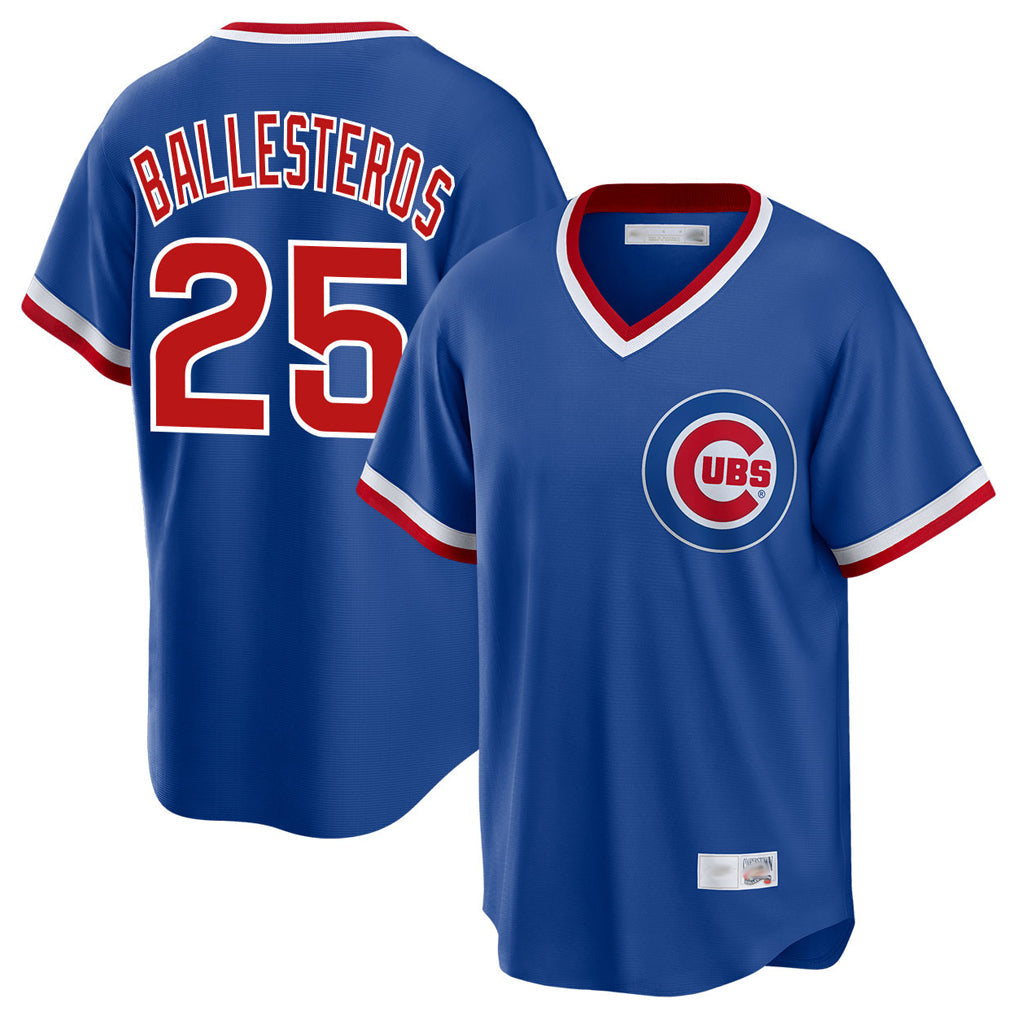 Arlishia C.Cubs #25 Mois¨¦s Ballesteros Player Royal T-shirt Cooperstown Collection Limited Stitched Jerseys