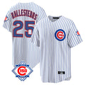 Arlishia C.Cubs #25 Mois¨¦s Ballesteros Player White 150th Anniversary Home Game Stitched Jerseys