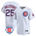 Arlishia C.Cubs #25 Mois¨¦s Ballesteros Player White 150th Anniversary Limited Home Game Stitched Jerseys