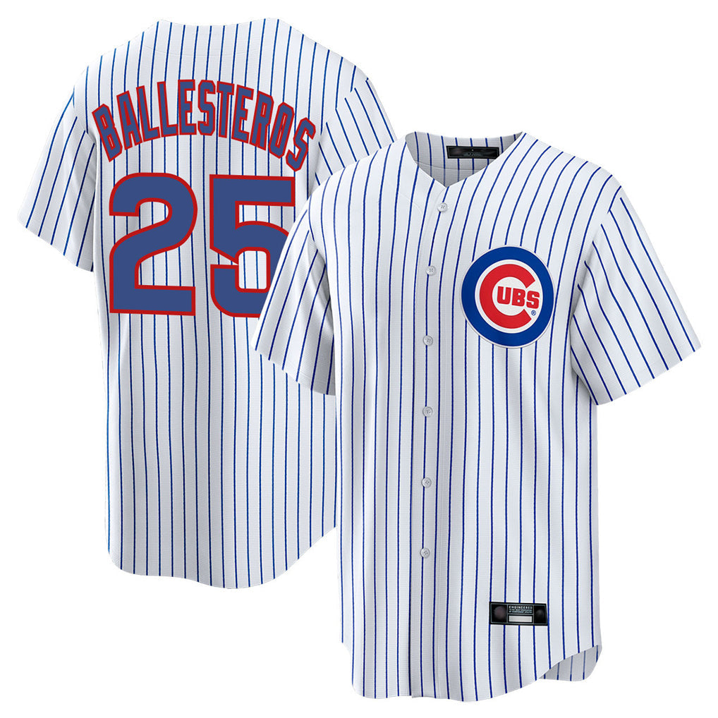 Arlishia C.Cubs #25 Mois¨¦s Ballesteros Player White Game Home Stitched Jerseys