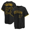 Arlishia C.Cubs #27 Seiya Suzuki Player Black Snake Skin City Game Stitched Jerseys