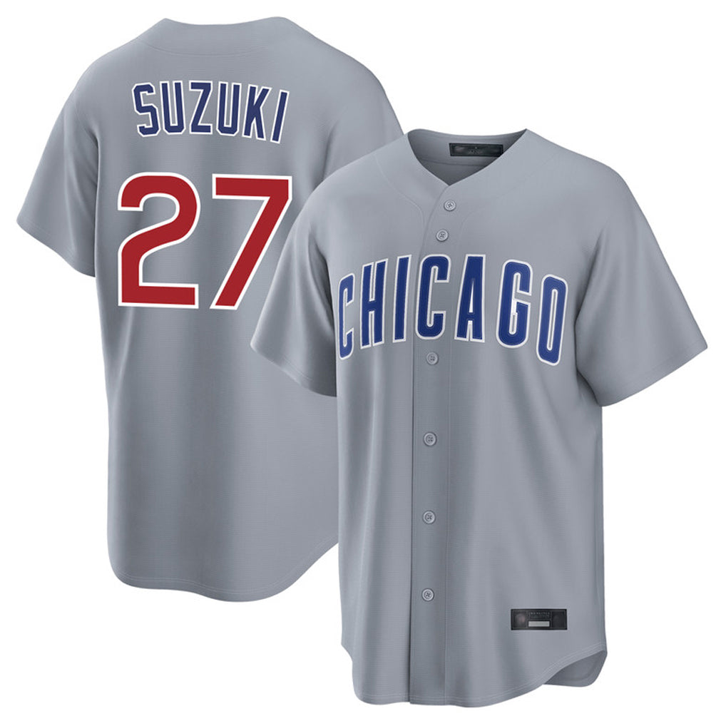 Arlishia C.Cubs #27 Seiya Suzuki Player Gray Home Game Stitched Jerseys