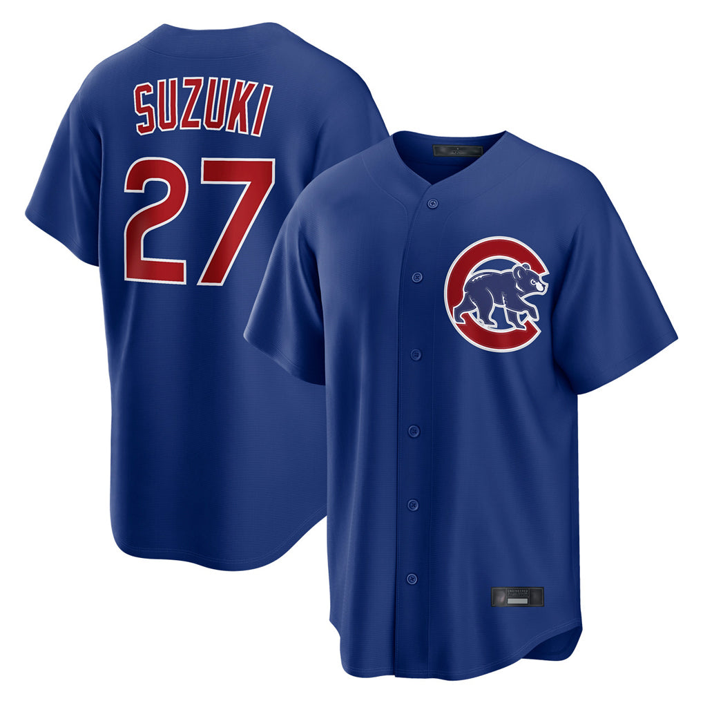 Arlishia C.Cubs #27 Seiya Suzuki Player Royal Home Game Stitched Jerseys