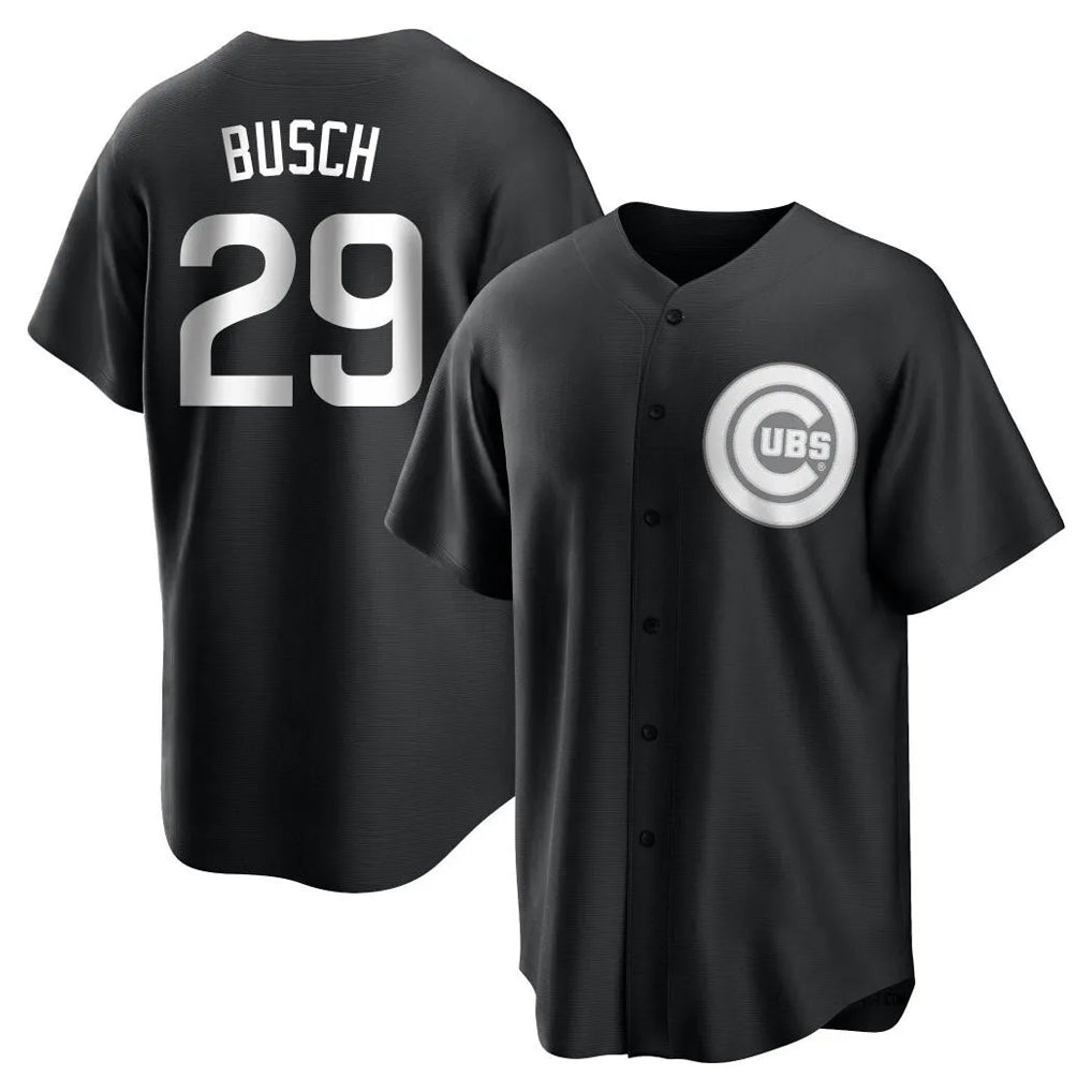 Arlishia C.Cubs #29 Michael Busch Player Black Game Stitched Jerseys