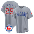 Arlishia C.Cubs #29 Michael Busch Player Gray 150th Anniversary Home Game Stitched Jerseys