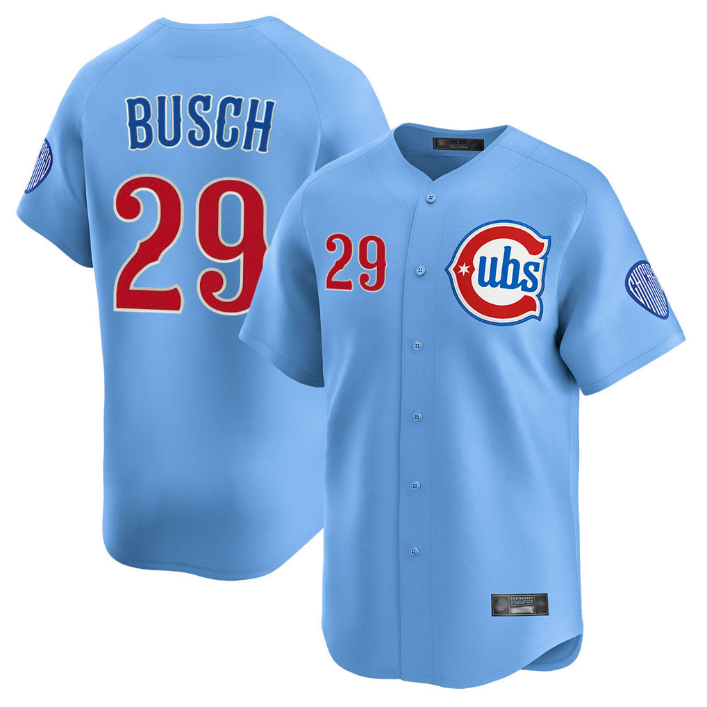 Arlishia C.Cubs #29 Michael Busch Player Light Blue Limited Home Stitched Jerseys