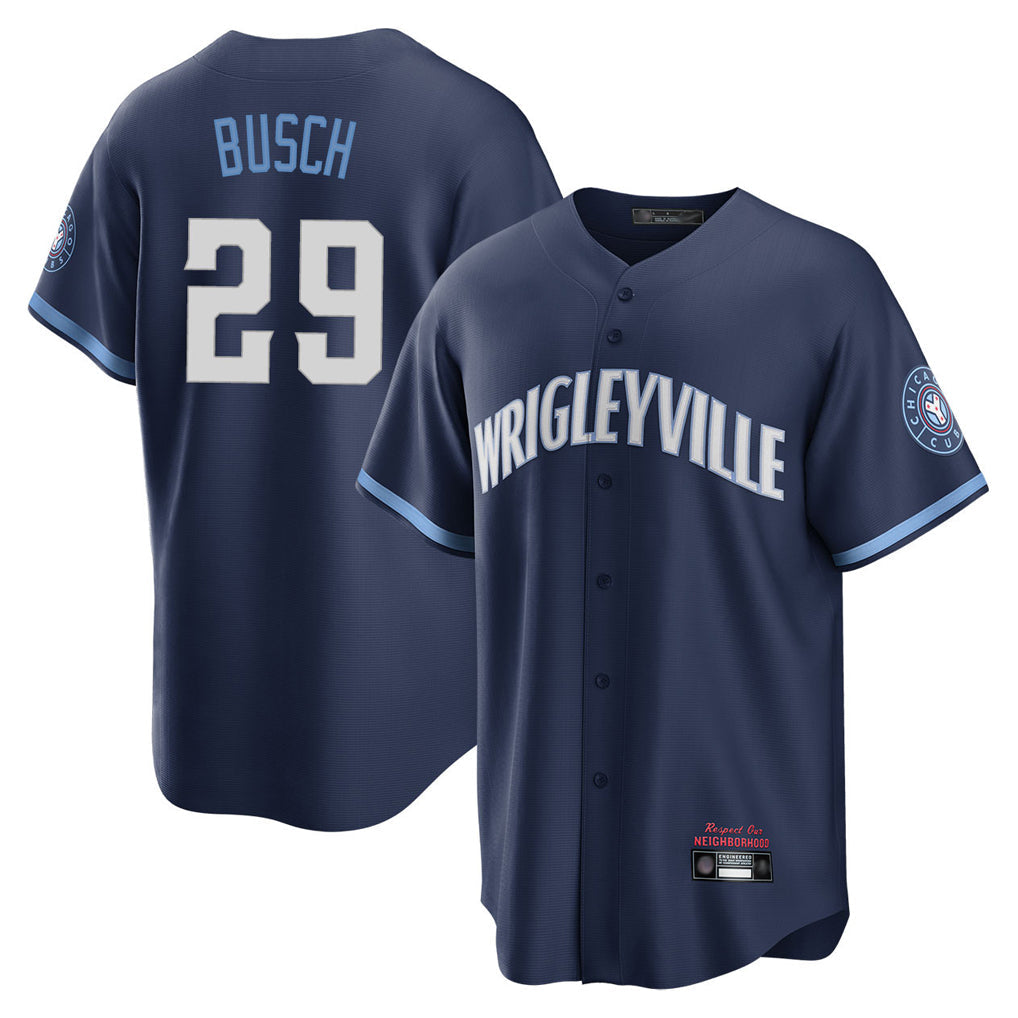 Arlishia C.Cubs #29 Michael Busch Player Navy City Connect Home Game Stitched Jerseys