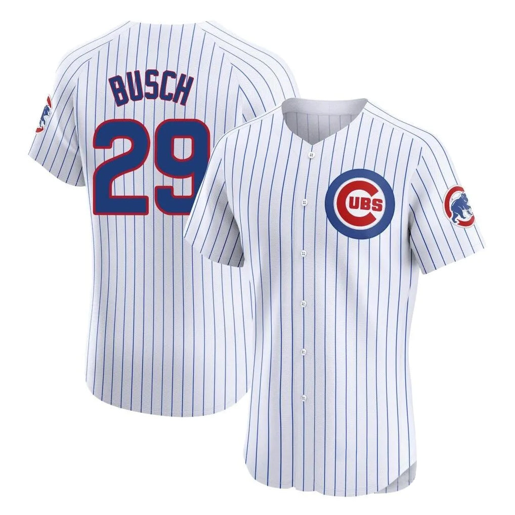 Arlishia C.Cubs #29 Michael Busch Player White Limited Elite Home Game Stitched Jerseys