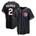 Arlishia C.Cubs #2 Nico Hoerner Player Black Fashion Out Game Stitched Jerseys