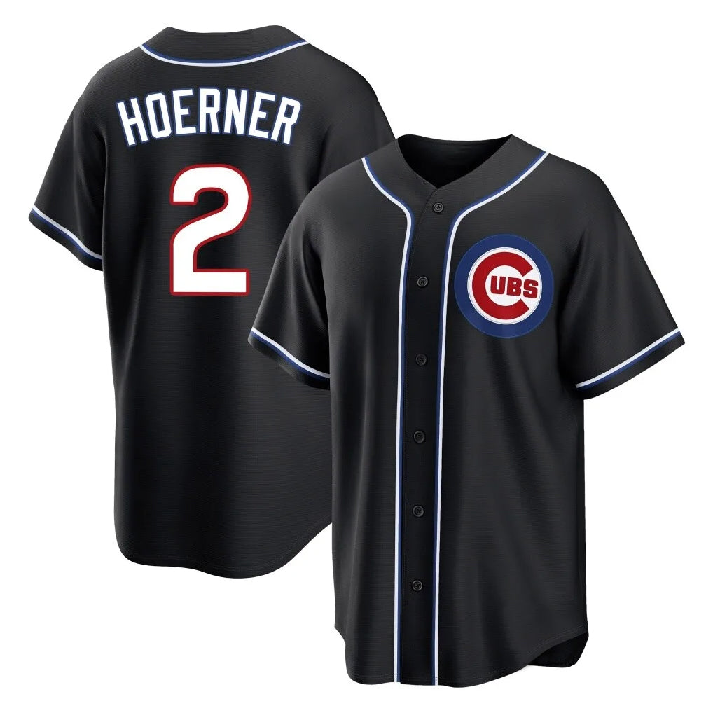 Arlishia C.Cubs #2 Nico Hoerner Player Black Fashion Out Game Stitched Jerseys