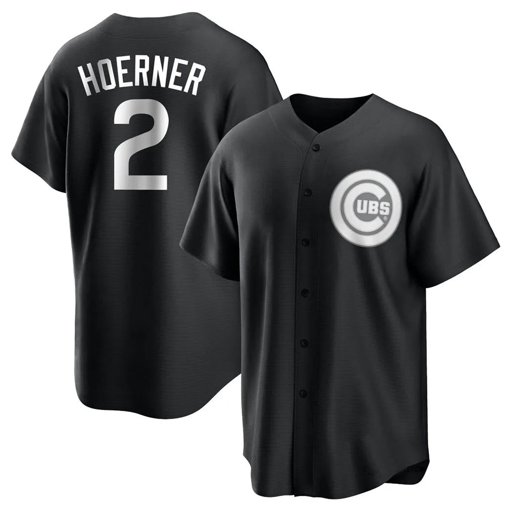 Arlishia C.Cubs #2 Nico Hoerner Player Black Game Stitched Jerseys