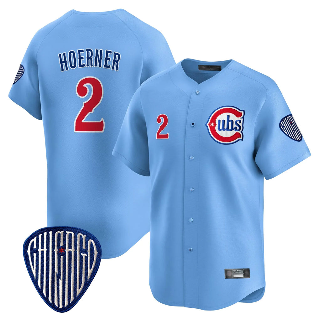 Arlishia C.Cubs #2 Nico Hoerner Player Blue Vapor Premier Limited Home Stitched Jerseys