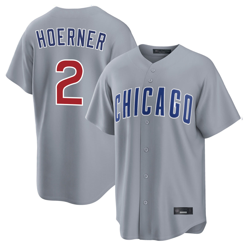 Arlishia C.Cubs #2 Nico Hoerner Player Gray Home Game Stitched Jerseys