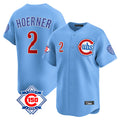 Arlishia C.Cubs #2 Nico Hoerner Player Light Blue 150th Anniversary Limited Home Stitched Jerseys
