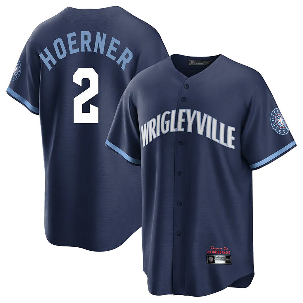 Arlishia C.Cubs #2 Nico Hoerner Player Navy City Connect Home Game Stitched Jerseys