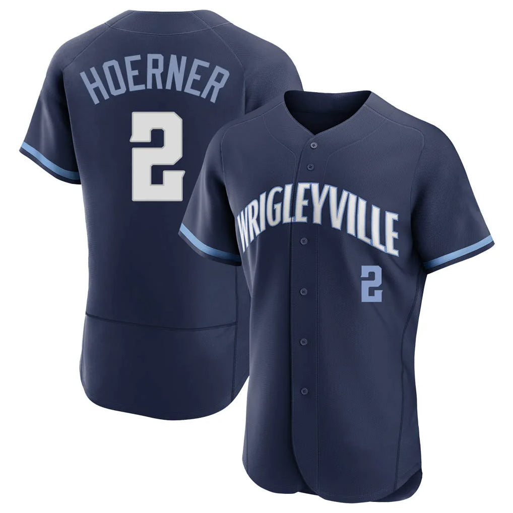 Arlishia C.Cubs #2 Nico Hoerner Player Navy City Connect Limited Elite Home Stitched Jerseys