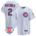 Arlishia C.Cubs #2 Nico Hoerner Player White 150th Anniversary Home Game Stitched Jerseys