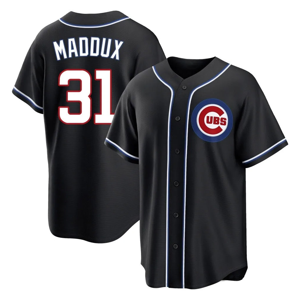 Arlishia C.Cubs #31 Greg Maddux Player Black Fashion Out Game Stitched Jerseys