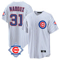 Arlishia C.Cubs #31 Greg Maddux Player White 150th Anniversary Home Game Stitched Jerseys