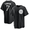 Arlishia C.Cubs #7 Dansby Swanson Player Black Game Stitched Jerseys