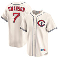 Arlishia C.Cubs #7 Dansby Swanson Player Cream Field of Dreams Limited Home Game Stitched Jerseys