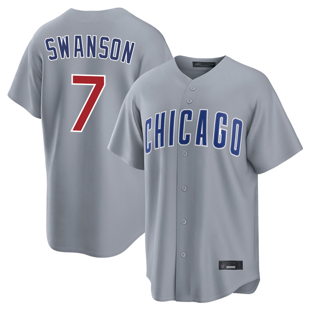 Arlishia C.Cubs #7 Dansby Swanson Player Gray Home Game Stitched Jerseys