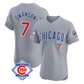 Arlishia C.Cubs #7 Dansby Swanson Player Gray Road 150th Anniversary Limited Elite Home Stitched Jerseys