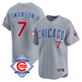 Arlishia C.Cubs #7 Dansby Swanson Player Gray Road 150th Anniversary Limited Home Stitched Jerseys