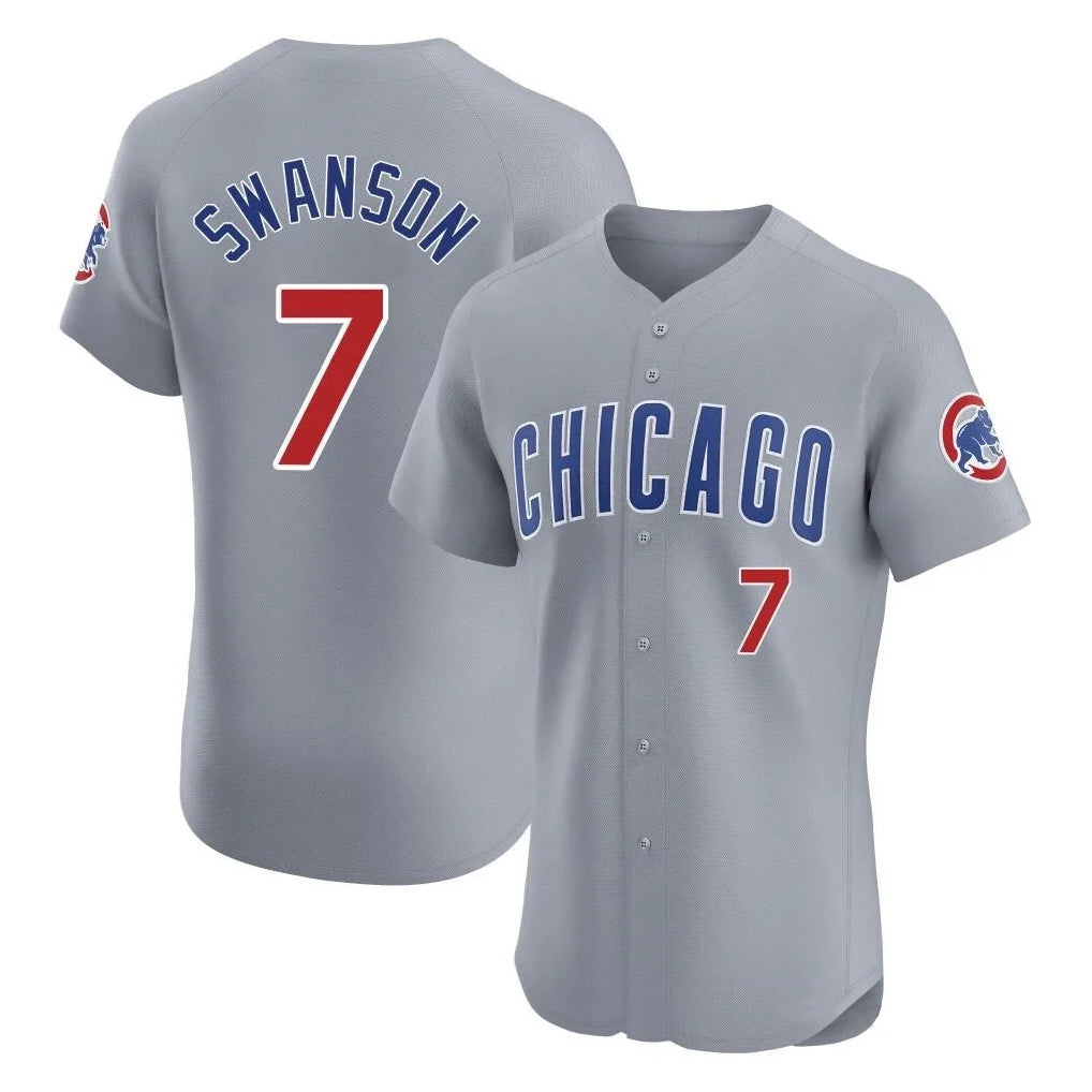 Arlishia C.Cubs #7 Dansby Swanson Player Gray Road Limited Elite Home Stitched Jerseys