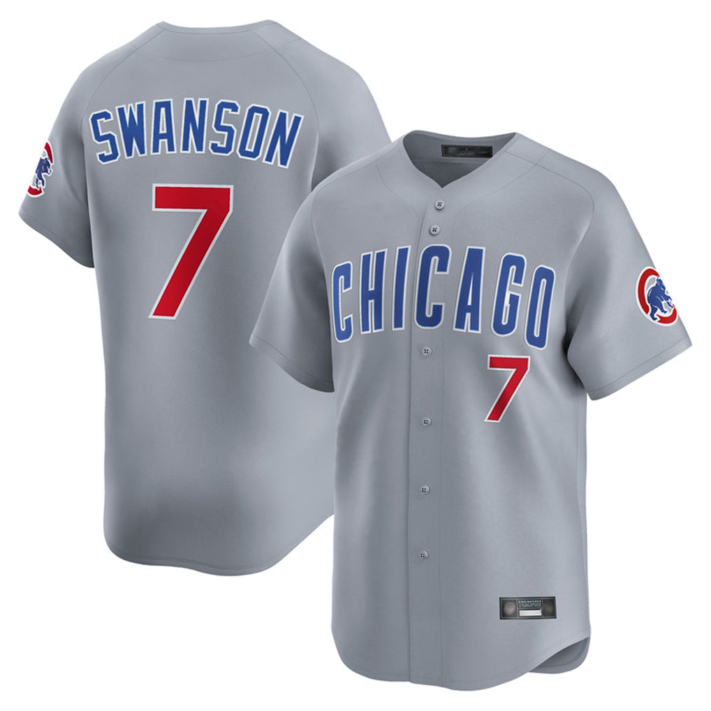 Arlishia C.Cubs #7 Dansby Swanson Player Gray Road Limited Home Stitched Jerseys
