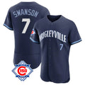 Arlishia C.Cubs #7 Dansby Swanson Player Navy City Connect 150th Anniversary Limited Elite Home Stitched Jerseys