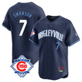 Arlishia C.Cubs #7 Dansby Swanson Player Navy City Connect 150th Anniversary Limited Home Stitched Jerseys