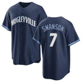 Arlishia C.Cubs #7 Dansby Swanson Player Navy City Connect Home Game Stitched Jerseys